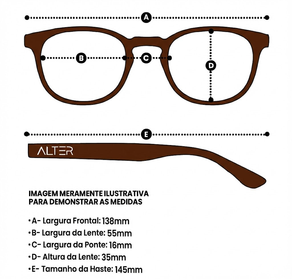 Medidas do óculos Óculos de Sol Madrid