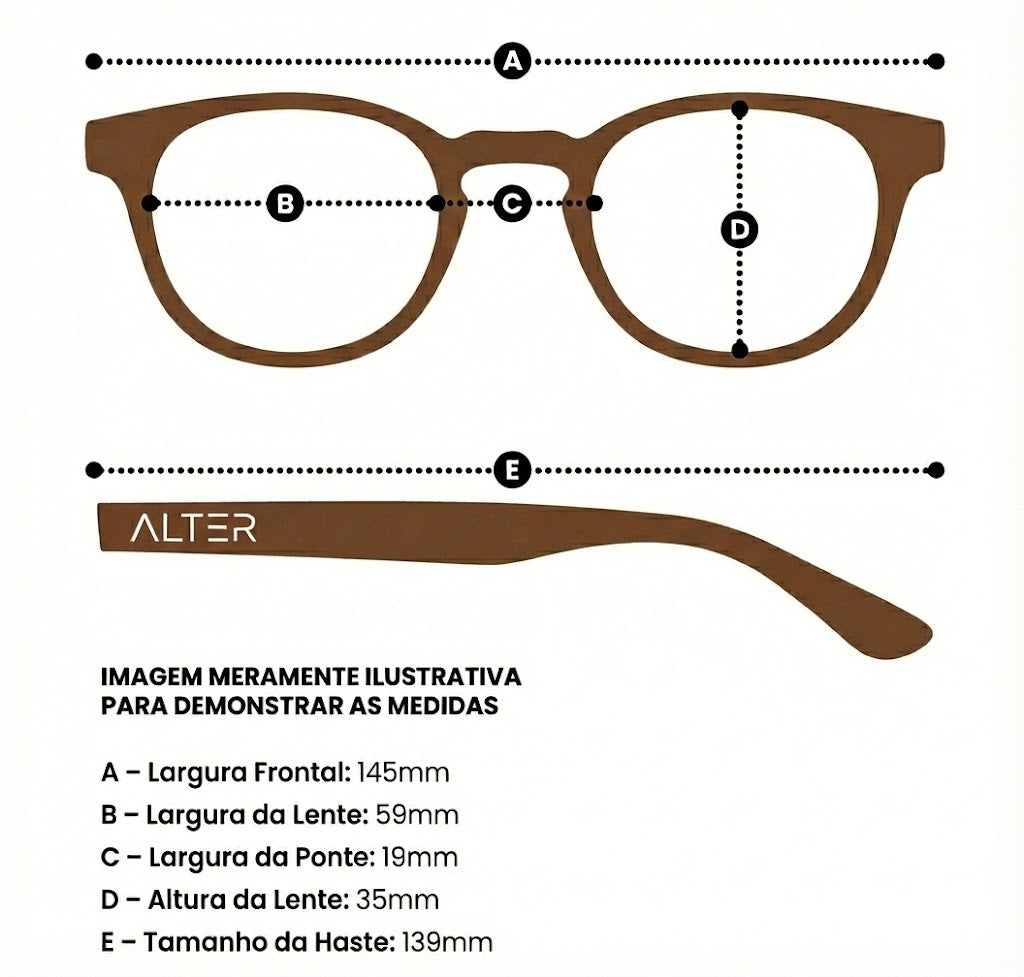Medidas do óculos Óculos de Sol Amsterdam