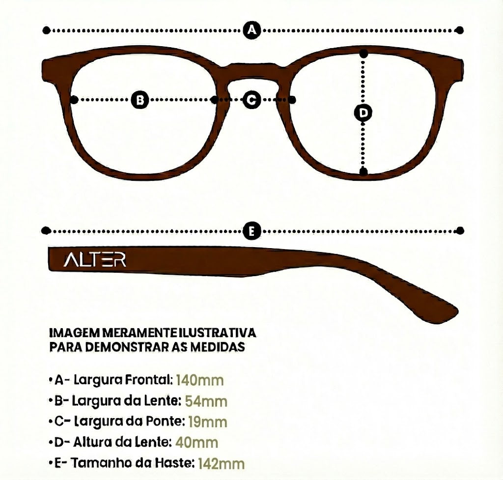 Medidas do óculos Óculos de Sol Valência