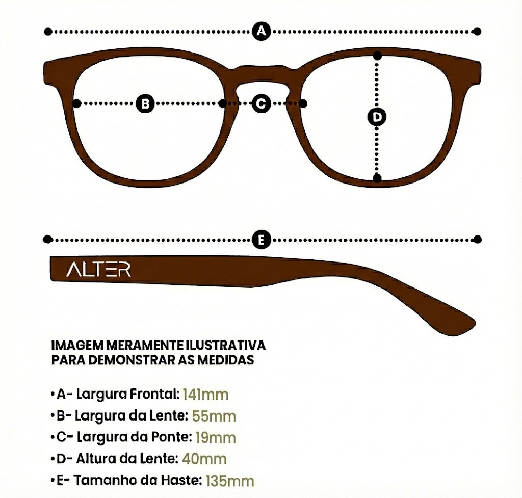 Medidas do óculos Óculos de Sol Pequim